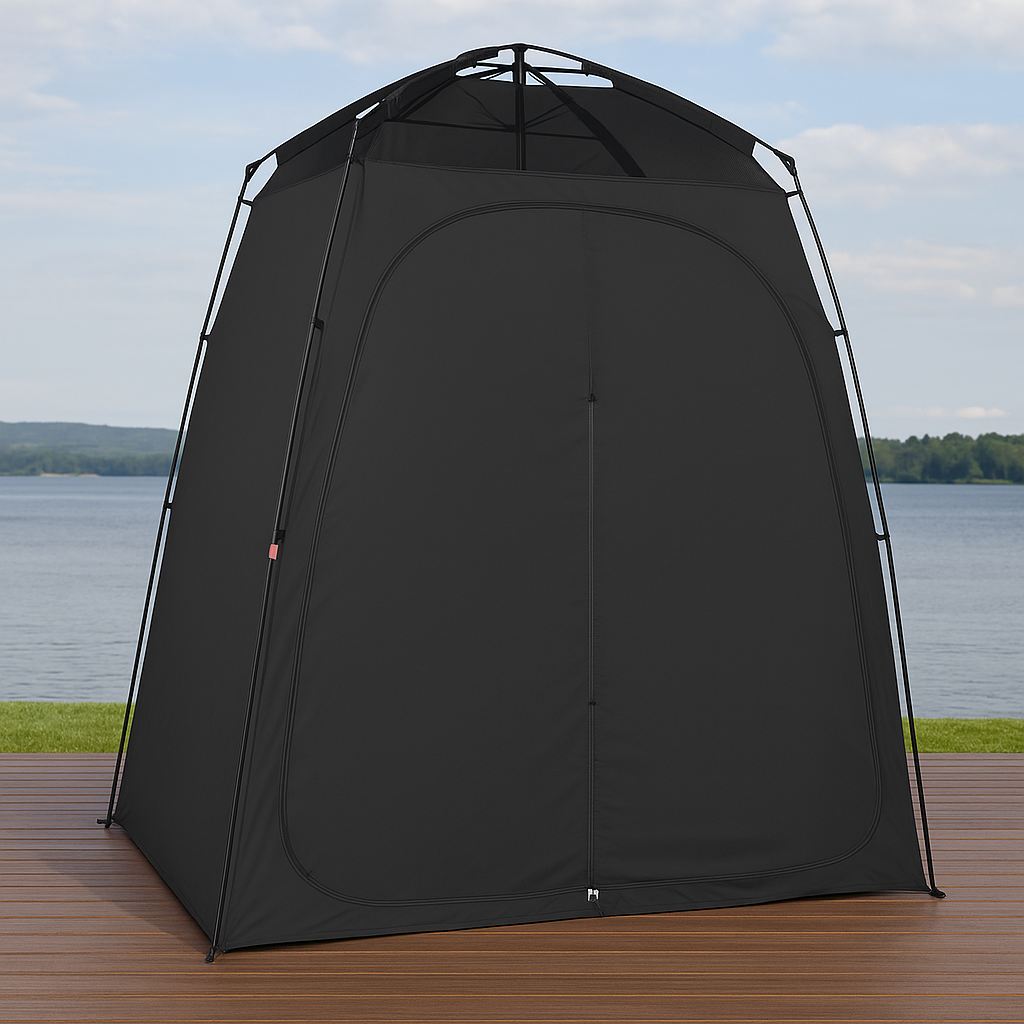 EighteenTek Shower Tent Camping, 2-Room Portable Changing Room, Outdoor Shower Enclosure, Pop Up Privacy Tent Shelter with Floor & Doors, Waterproof & Lightweight, Camping Toilet Bathroom