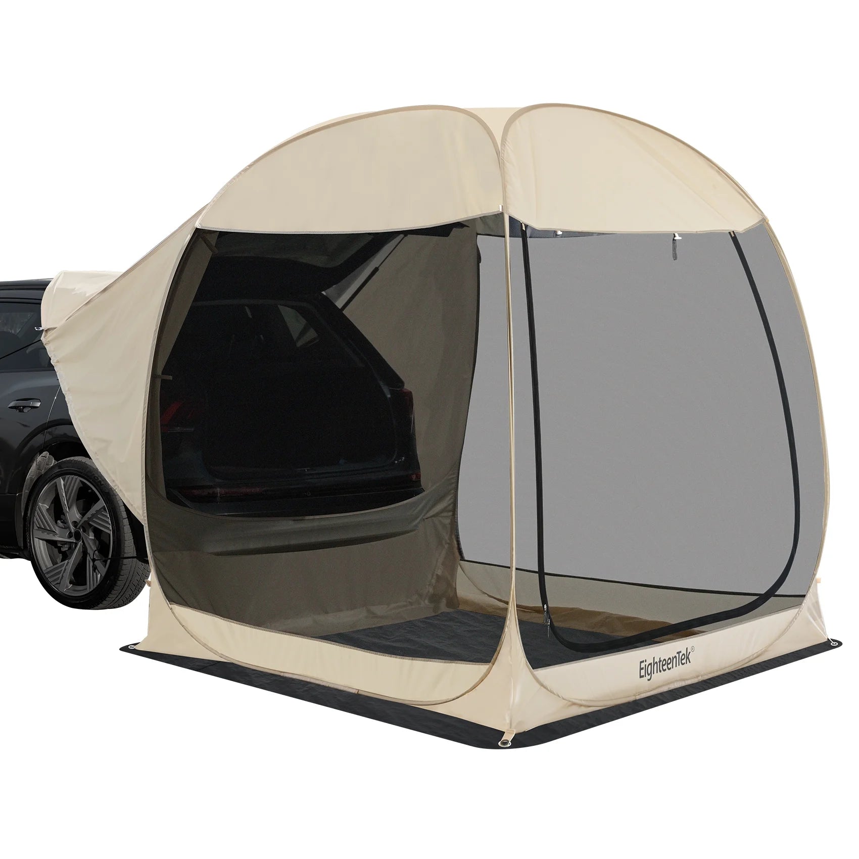 Car & SUV Camping Tent with Screen Mesh – Pop-Up All-Weather Shelter with PVC Waterproof Panels